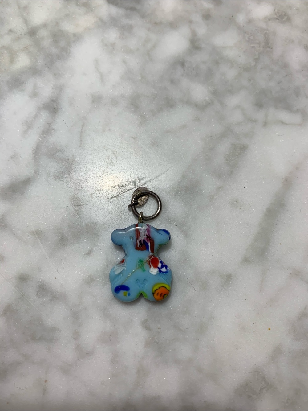Tous - Blue Teddy Bear Glass Charm for necklace